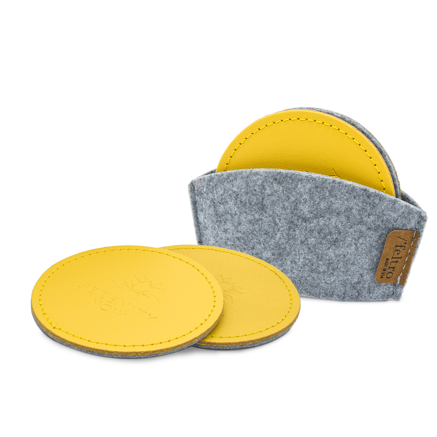 Upcycled Gray FELTRO COASTER SET 1