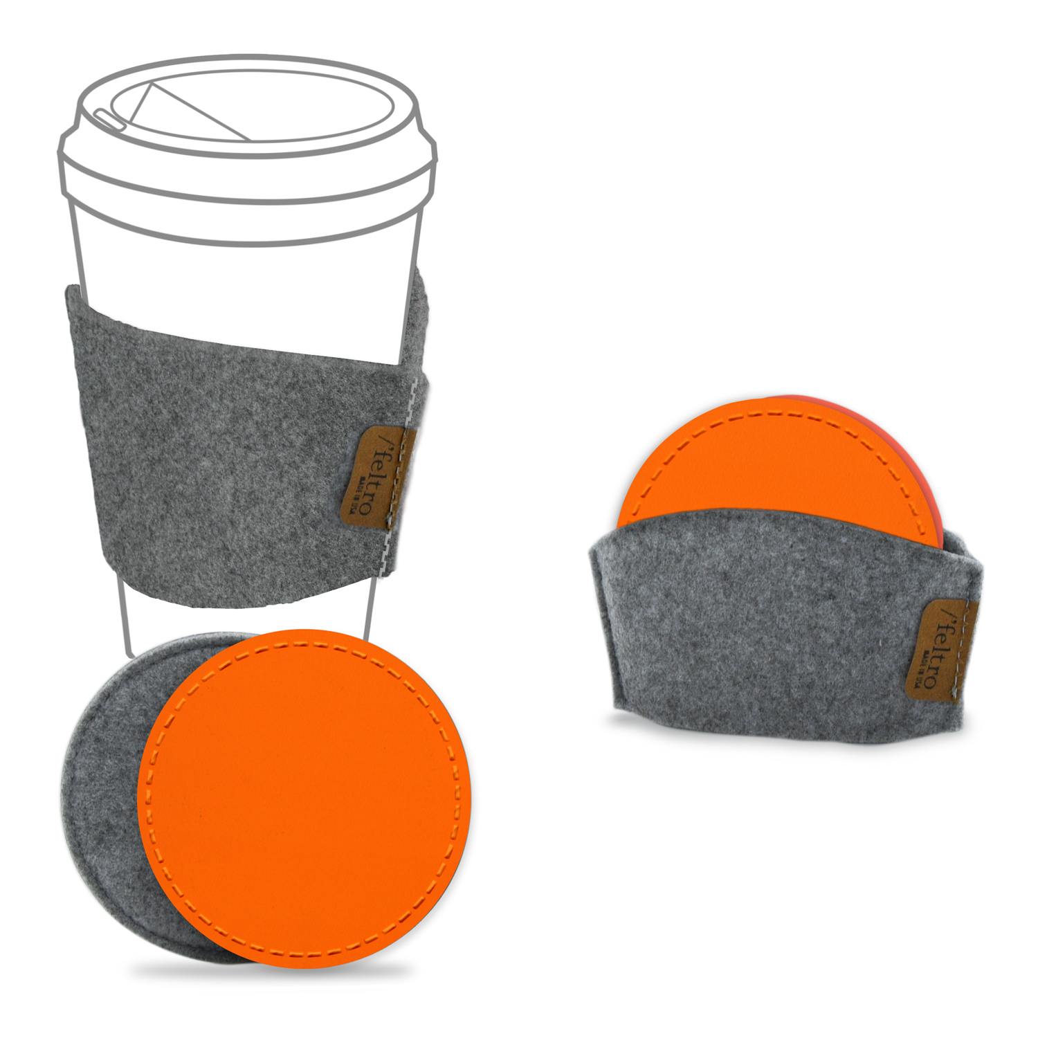 Upcycled Gray FELTRO COASTER SET 1