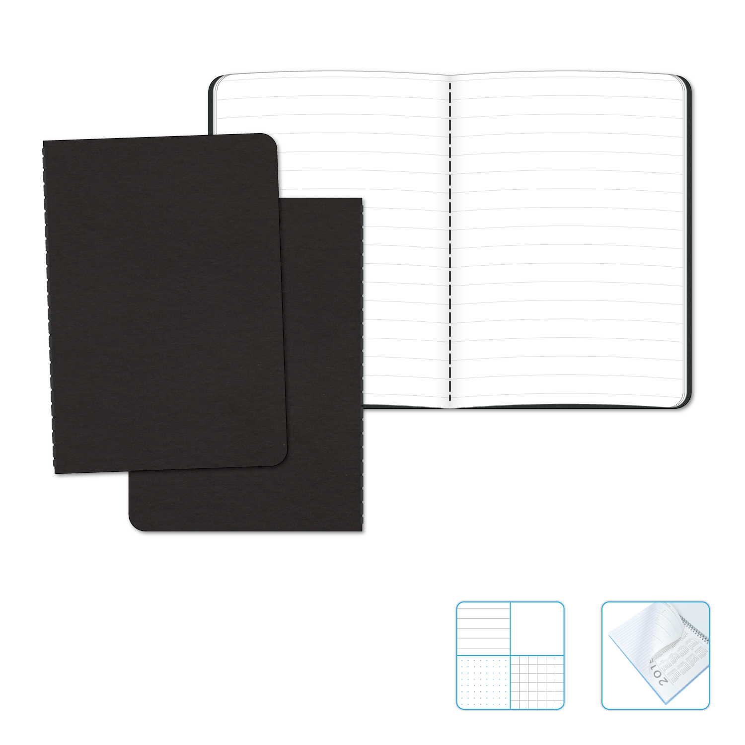 3.5" x 5" Classic Commuter Stitched Journal 1