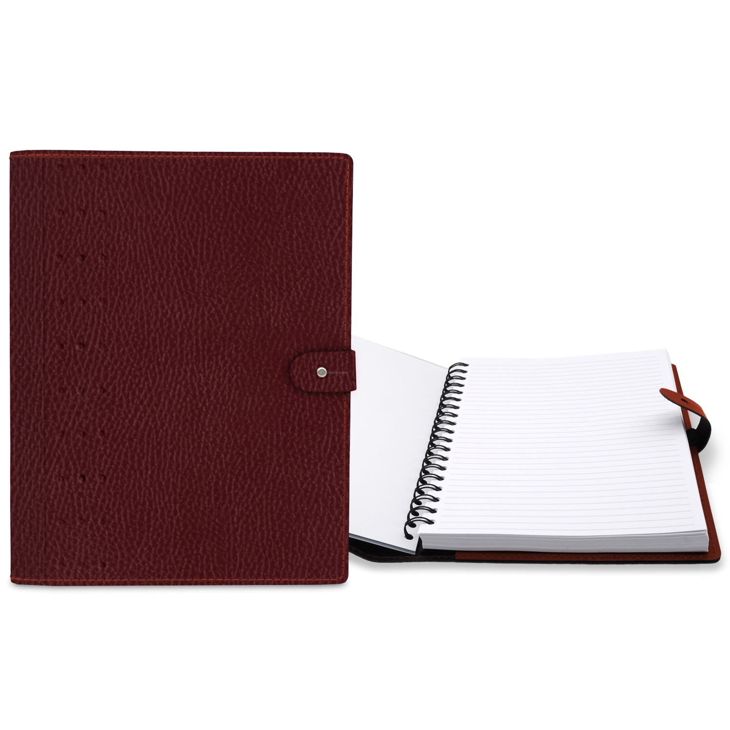 7" x 10" Madison Avenue Leather Spiral Slip-in Refillable Journal Notebook 1