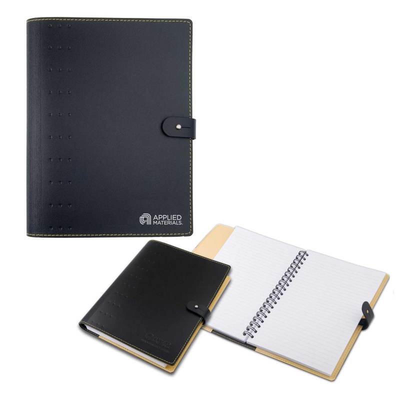 7" x 10" Madison Avenue Leather Spiral Slip-in Refillable Journal Notebook 1 7" x 10" Madison Avenue Leather Spiral Slip-in Refillable Journal Notebook 1