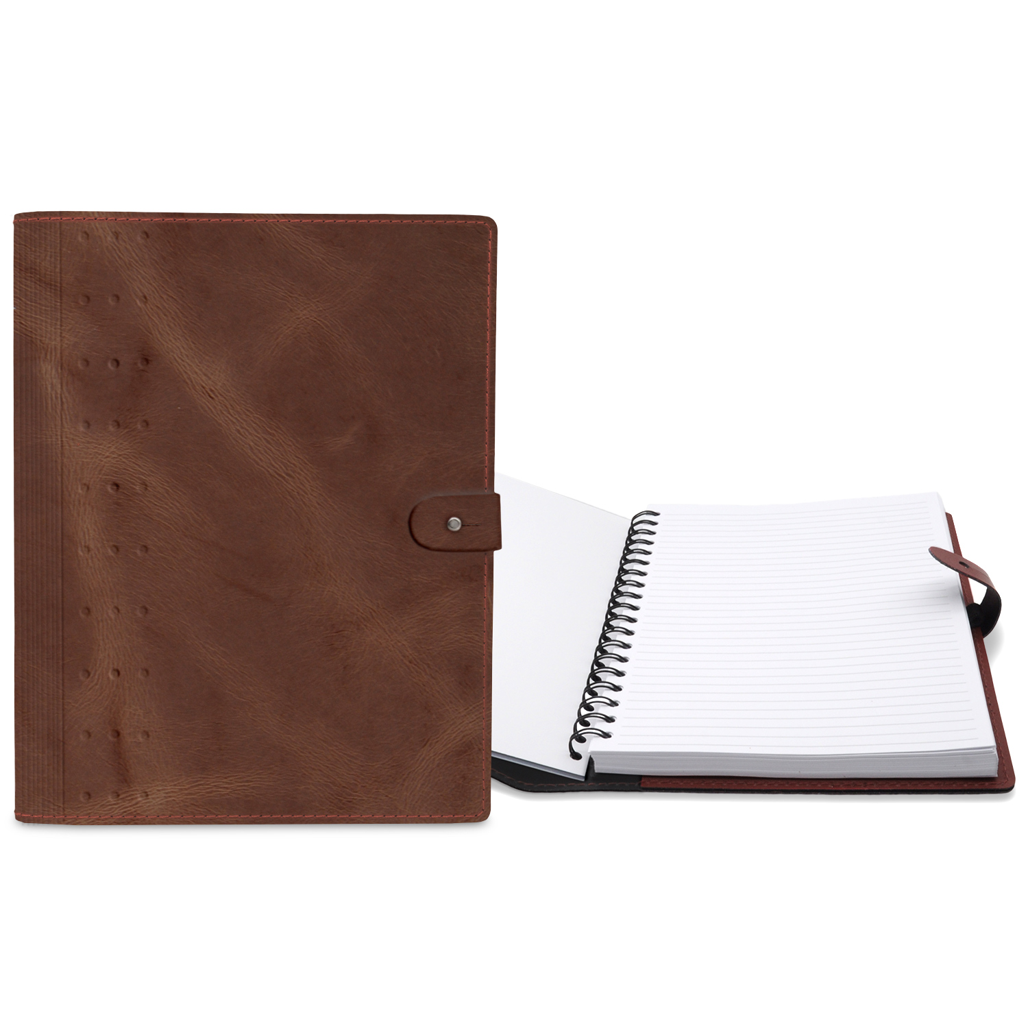 7" x 10" Madison Avenue Leather Spiral Slip-in Refillable Journal Notebook 1