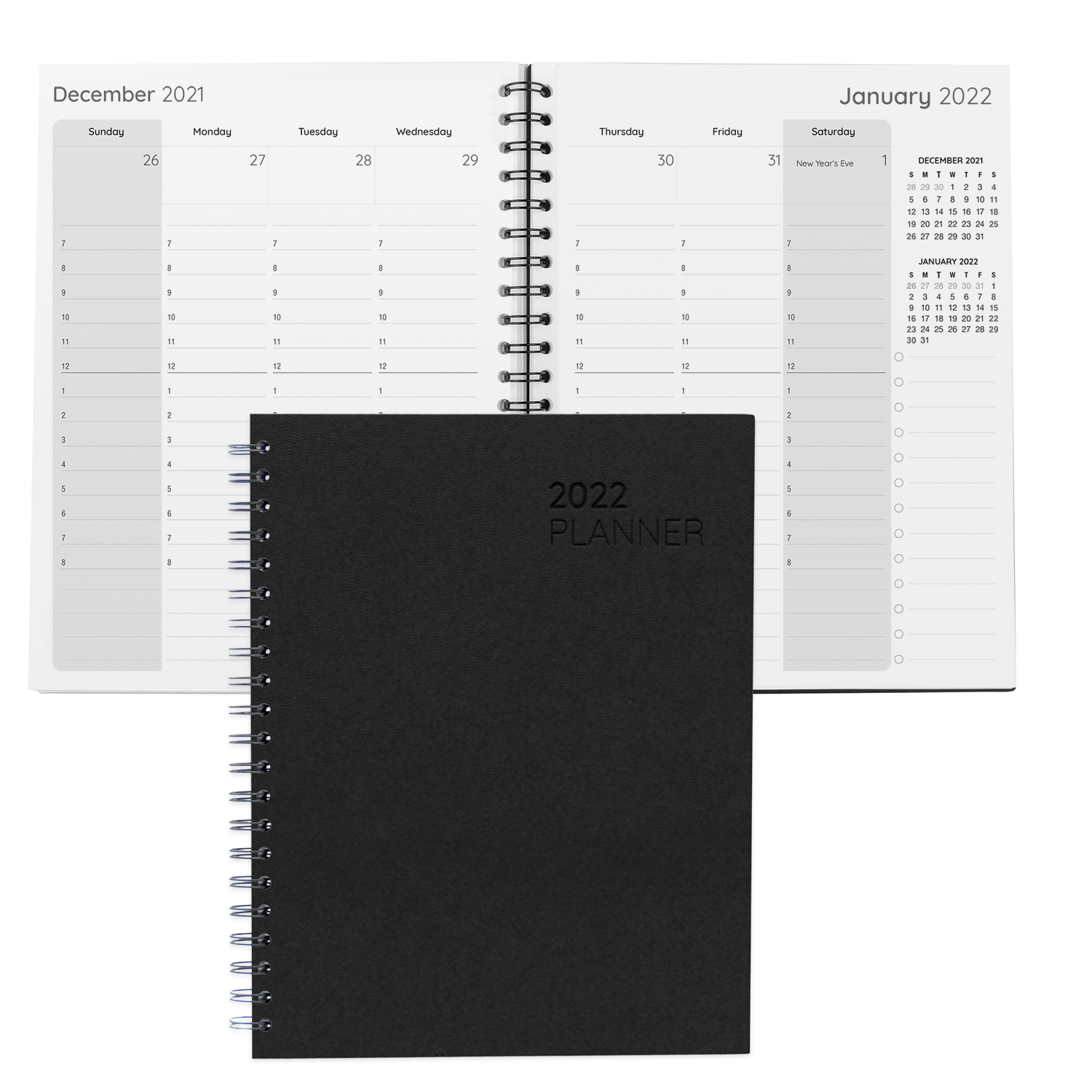 Senzabrite Faux Leather Spiral Weekly Planner 1