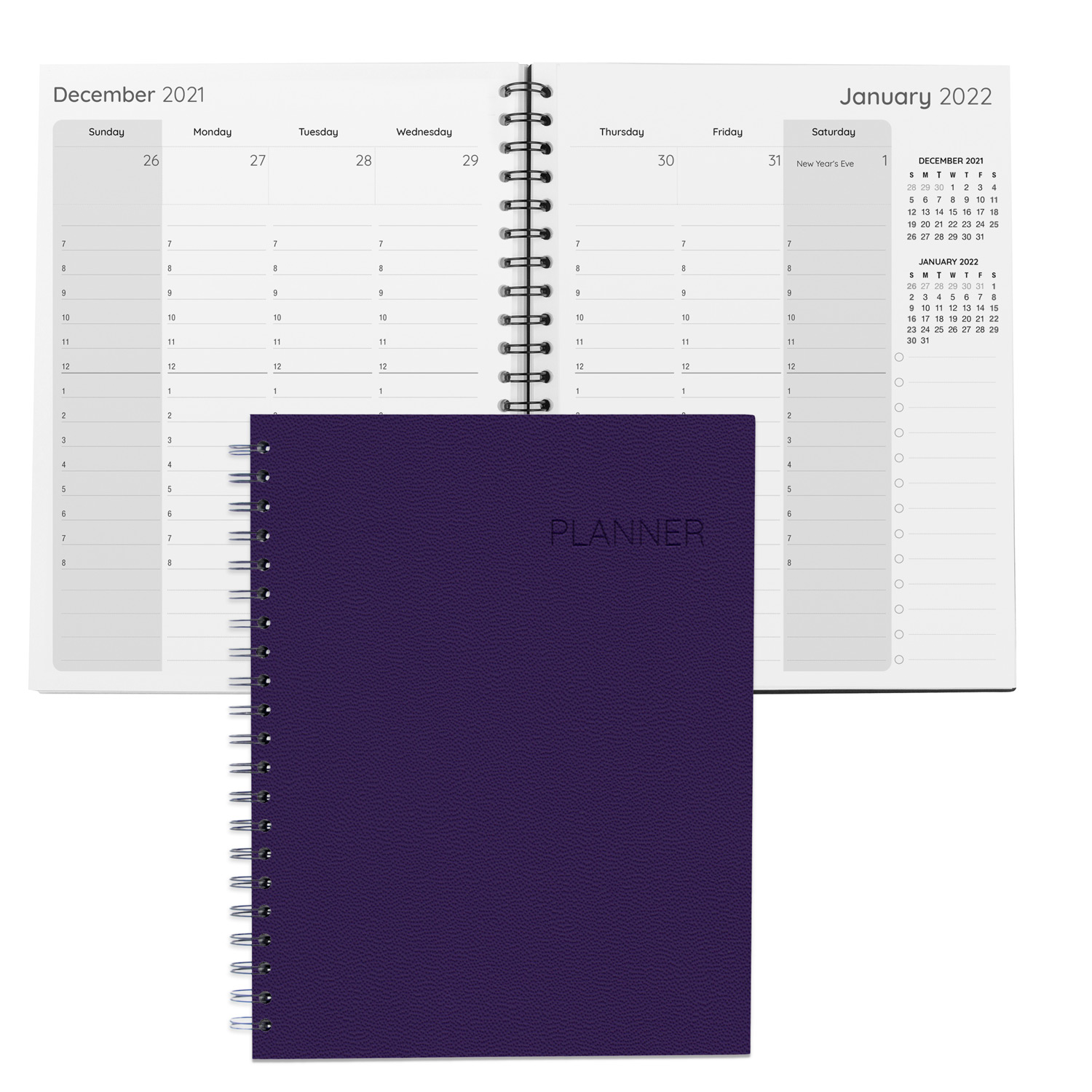 Senzabrite Faux Leather Spiral Weekly Planner 1