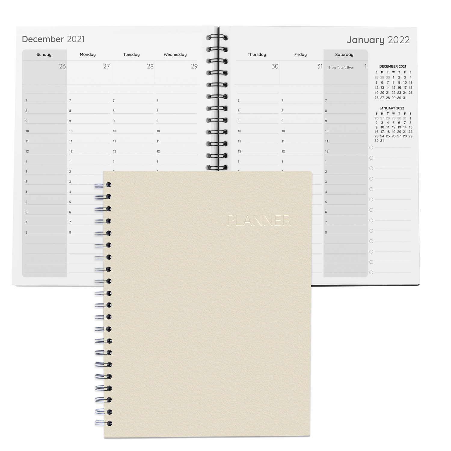 Senzabrite Faux Leather Spiral Weekly Planner 1