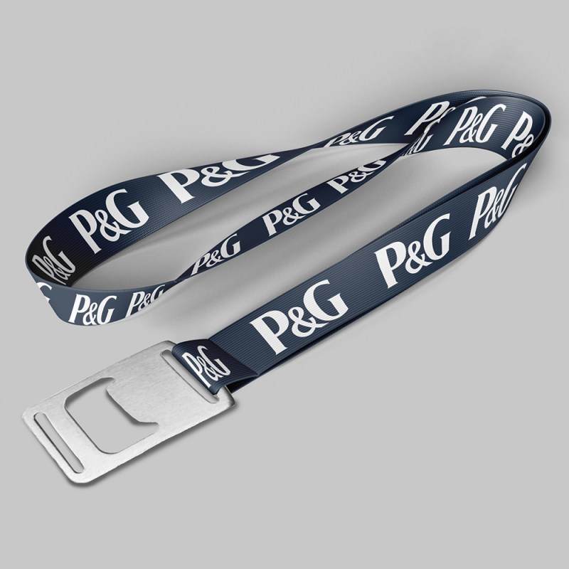 1" Navy Blue custom lanyard printed with company logo with Bottle Opener attachment 1" 1 1" Navy Blue custom lanyard printed with company logo with Bottle Opener attachment 1" 1