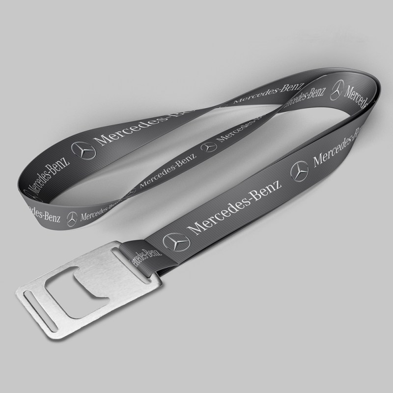 1/2" Charcoal custom lanyard printed with company logo with Bottle Opener attachment 0.50" 1 1/2" Charcoal custom lanyard printed with company logo with Bottle Opener attachment 0.50" 1