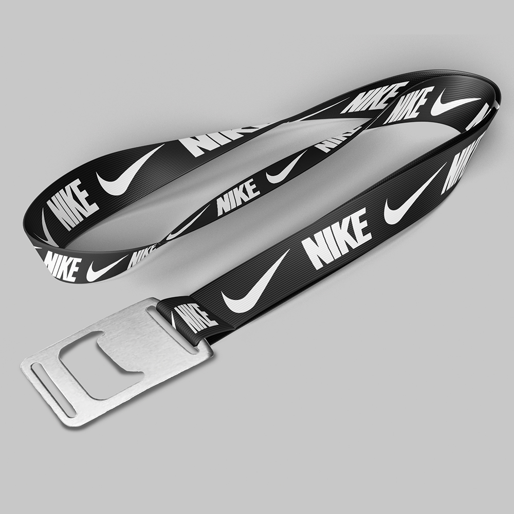 1/2" Black custom lanyard printed with company logo with Bottle Opener attachment 0.50" 1