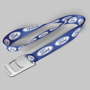 1" Blue custom lanyard printed with company logo with Bottle Opener attachment 1" 1 1" Blue custom lanyard printed with company logo with Bottle Opener attachment 1" 1