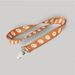 1/2" Light Orange custom lanyard printed with company logo with Bulldog Clip attachment 0.50" 1 1/2" Light Orange custom lanyard printed with company logo with Bulldog Clip attachment 0.50" 1
