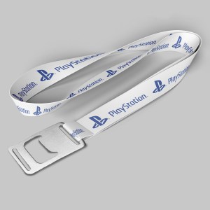 1" White custom lanyard printed with company logo with Bottle Opener attachment 1" 1 1" White custom lanyard printed with company logo with Bottle Opener attachment 1" 1