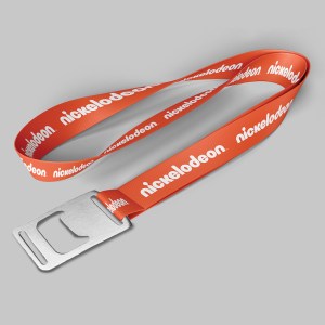 1" Orange custom lanyard printed with company logo with Bottle Opener attachment 1" 1 1" Orange custom lanyard printed with company logo with Bottle Opener attachment 1" 1