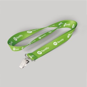 5/8" Forest Green custom lanyard printed with company logo with Bulldog Clip attachment 0.625" 1 5/8" Forest Green custom lanyard printed with company logo with Bulldog Clip attachment 0.625" 1