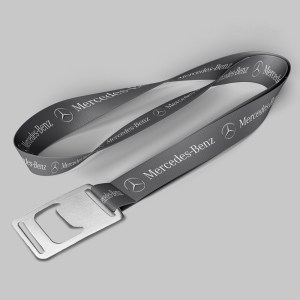 1" Charcoal custom lanyard printed with company logo with Bottle Opener attachment 1" 1 1" Charcoal custom lanyard printed with company logo with Bottle Opener attachment 1" 1