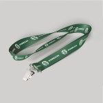 1/2" Dark Green custom lanyard printed with company logo with Bulldog Clip attachment 0.50" 1 1/2" Dark Green custom lanyard printed with company logo with Bulldog Clip attachment 0.50" 1