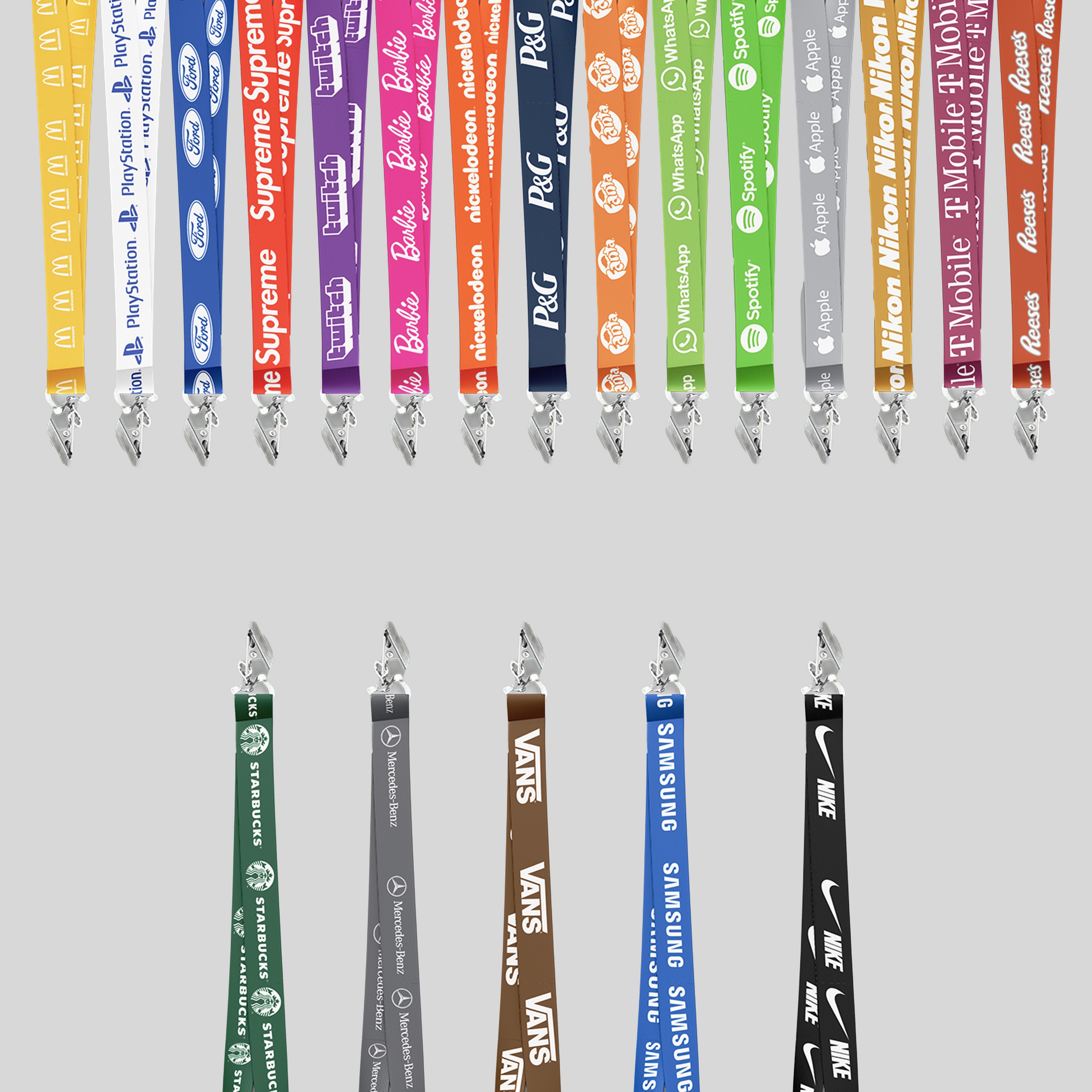 1/2" Royal Blue custom lanyard printed with company logo with Bulldog Clip attachment 0.50" 1