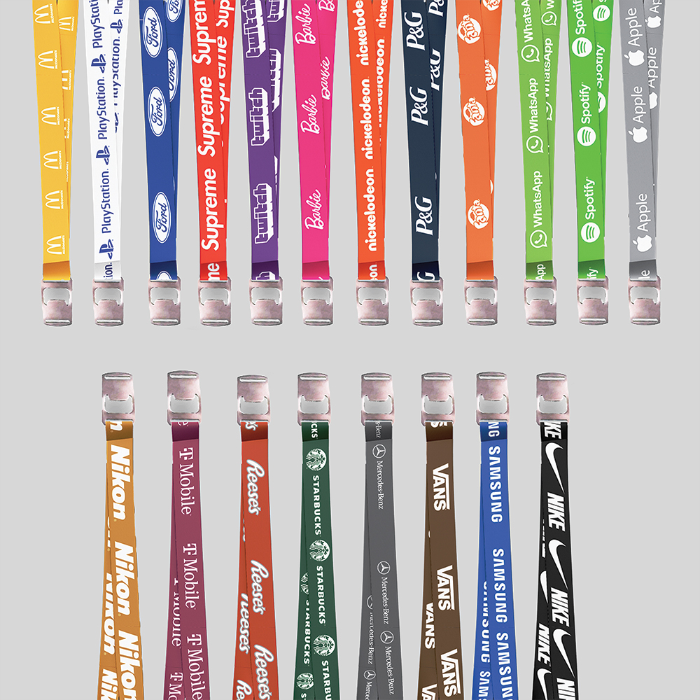 1" Yellow custom lanyard printed with company logo with Bottle Opener attachment 1" 1