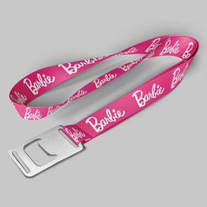 1" Pink custom lanyard printed with company logo with Bottle Opener attachment 1" 1 1" Pink custom lanyard printed with company logo with Bottle Opener attachment 1" 1