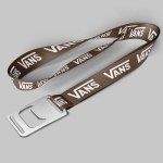 1/2" Brown custom lanyard printed with company logo with Bottle Opener attachment 0.50" 1 1/2" Brown custom lanyard printed with company logo with Bottle Opener attachment 0.50" 1