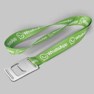 1" Lime Green custom lanyard printed with company logo with Bottle Opener attachment 1" 1 1" Lime Green custom lanyard printed with company logo with Bottle Opener attachment 1" 1