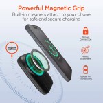 Hypergear 5,000mAh Mag Grip Go Wireless Power Bank with Built-In Cables - Black Hypergear 5,000mAh Mag Grip Go Wireless Power Bank with Built-In Cables - Black