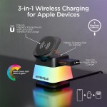 Hypergear PowerFold Cube 3-in-1 Wireless Charging Stand with 15W Magnetic Wireless Fast Charge - Black Hypergear PowerFold Cube 3-in-1 Wireless Charging Stand with 15W Magnetic Wireless Fast Charge - Black
