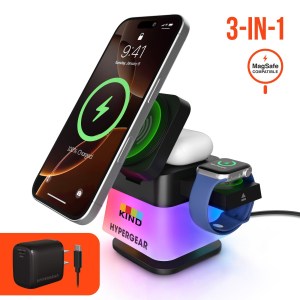Hypergear PowerFold Cube 3-in-1 Wireless Charging Stand with 15W Magnetic Wireless Fast Charge 1 Hypergear PowerFold Cube 3-in-1 Wireless Charging Stand with 15W Magnetic Wireless Fast Charge 1