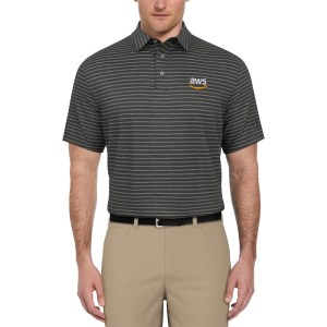 PGA Tour Heather Feeder Stripe Men's Polo 1 PGA Tour Heather Feeder Stripe Men's Polo 1