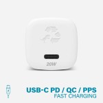 Nimble Wally Subnano 20W USB-C Wall Charger - White - White Nimble Wally Subnano 20W USB-C Wall Charger - White - White