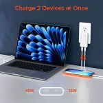HyperGear SpeedBoost 65W Dual USB-C PD Ultra-Slim GaN Laptop Charger with PPS - White HyperGear SpeedBoost 65W Dual USB-C PD Ultra-Slim GaN Laptop Charger with PPS - White