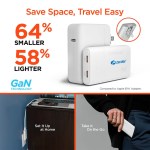HyperGear SpeedBoost 65W Dual USB-C PD Ultra-Slim GaN Laptop Charger with PPS - White HyperGear SpeedBoost 65W Dual USB-C PD Ultra-Slim GaN Laptop Charger with PPS - White