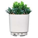 iHome PowerPlant USB Charging Station, Faux Succulent with USB Charger (iPP35) - White iHome PowerPlant USB Charging Station, Faux Succulent with USB Charger (iPP35) - White