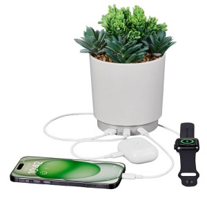 iHome PowerPlant USB Charging Station, Faux Succulent with USB Charger (iPP35) 1 iHome PowerPlant USB Charging Station, Faux Succulent with USB Charger (iPP35) 1