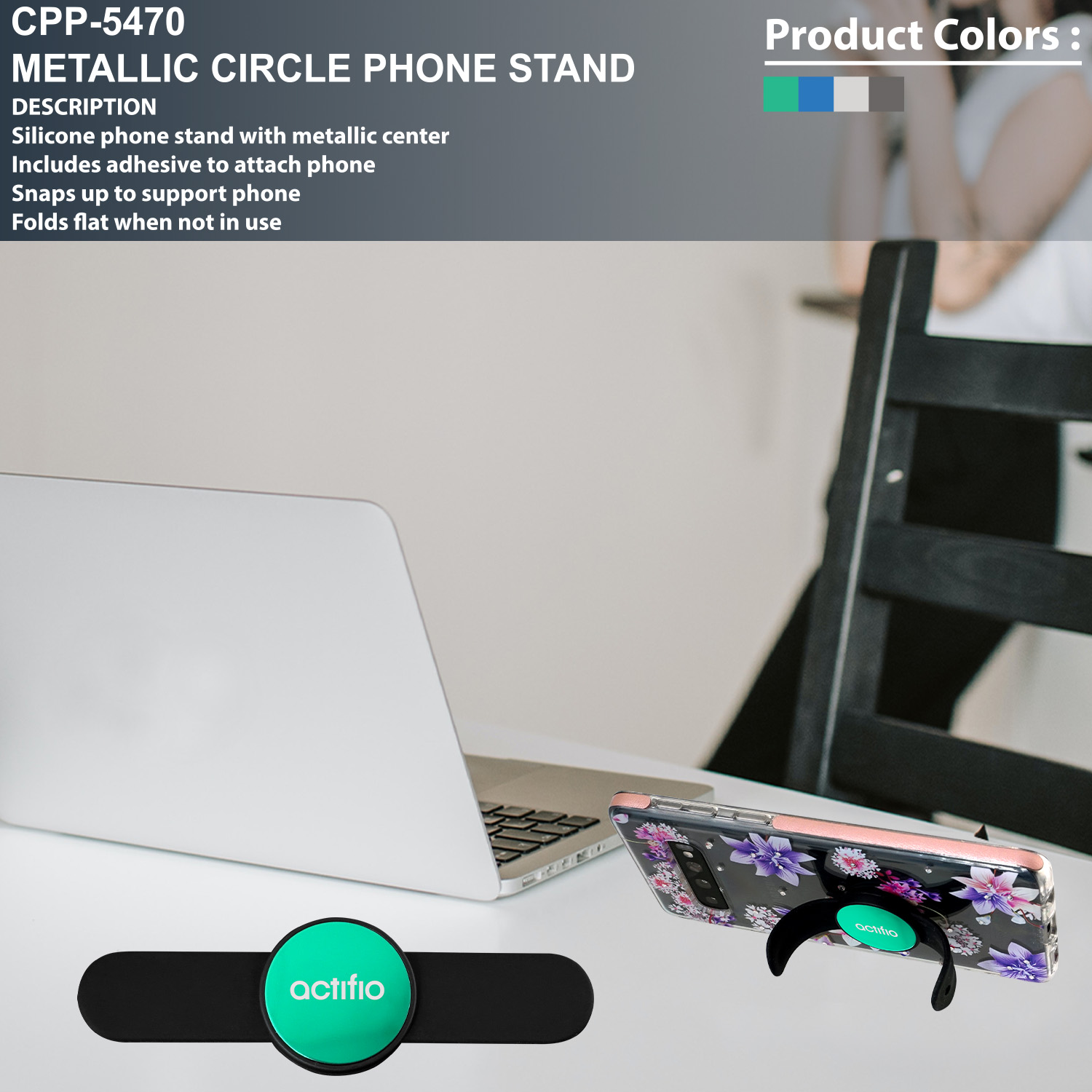 Metallic Circle Phone Stand 1