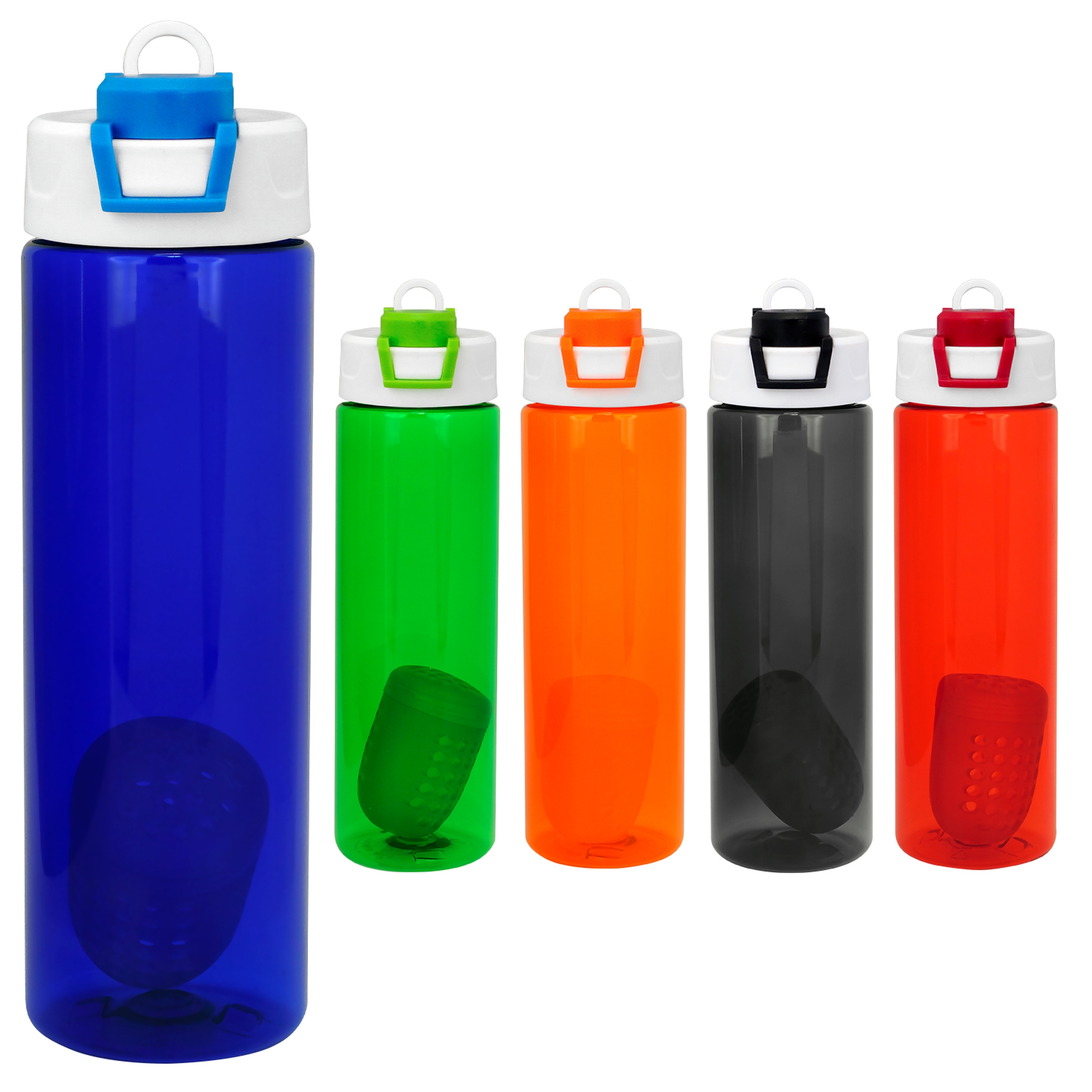 Two Tone Pop Up 24 oz. Colorful Bottle with Floating Infuser 1
