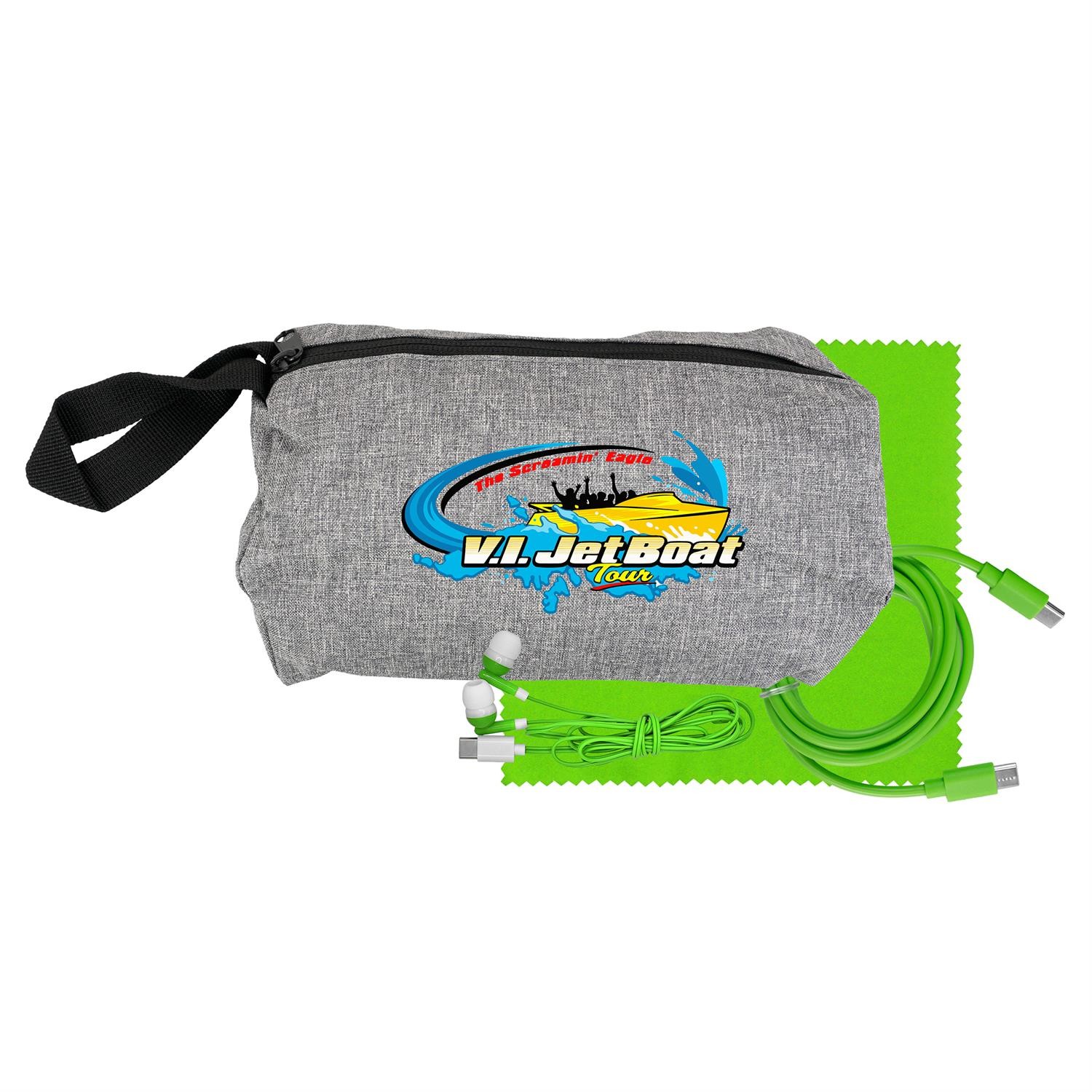 Travel C to C Cable, Ear Bud & Cloth Set 1