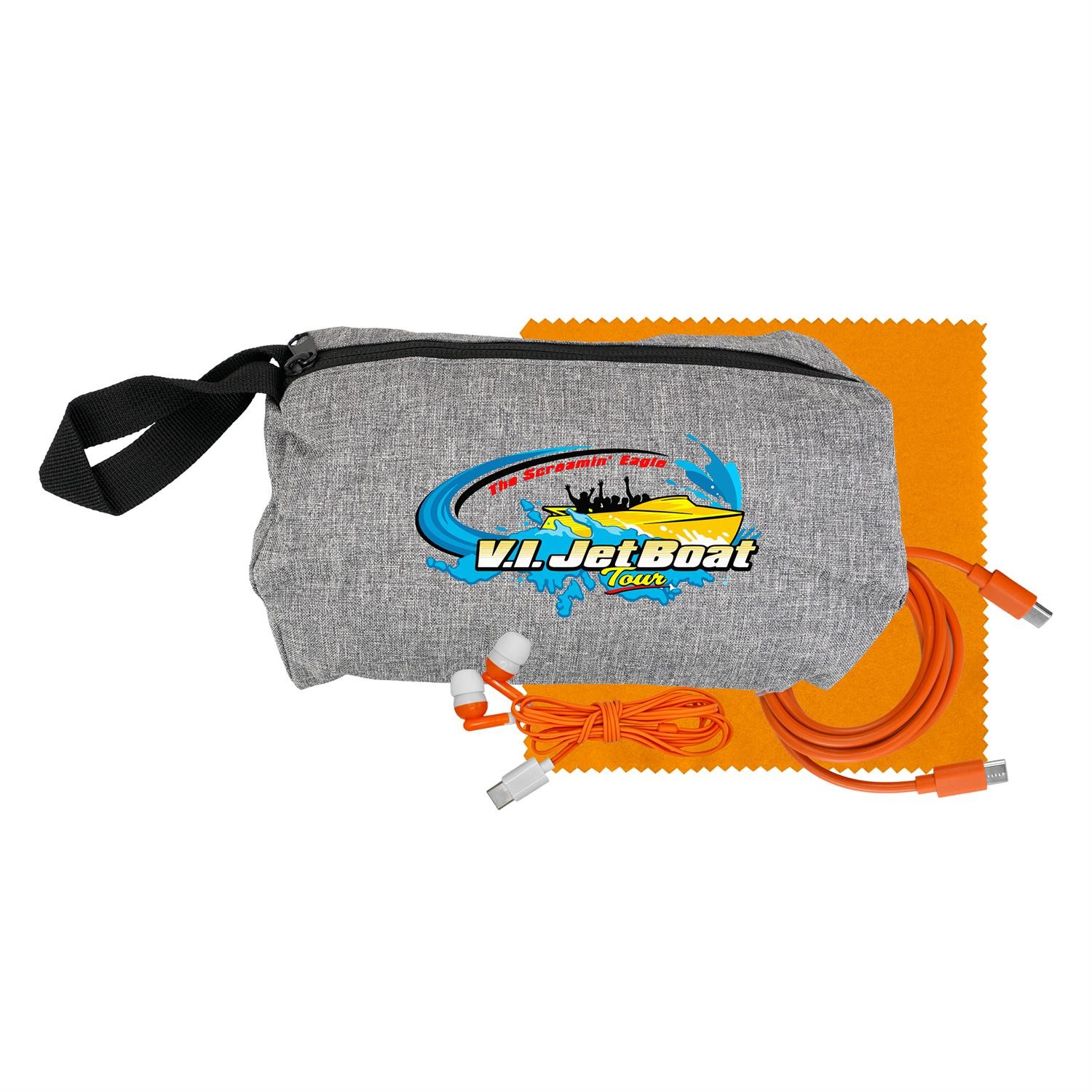Travel C to C Cable, Ear Bud & Cloth Set 1
