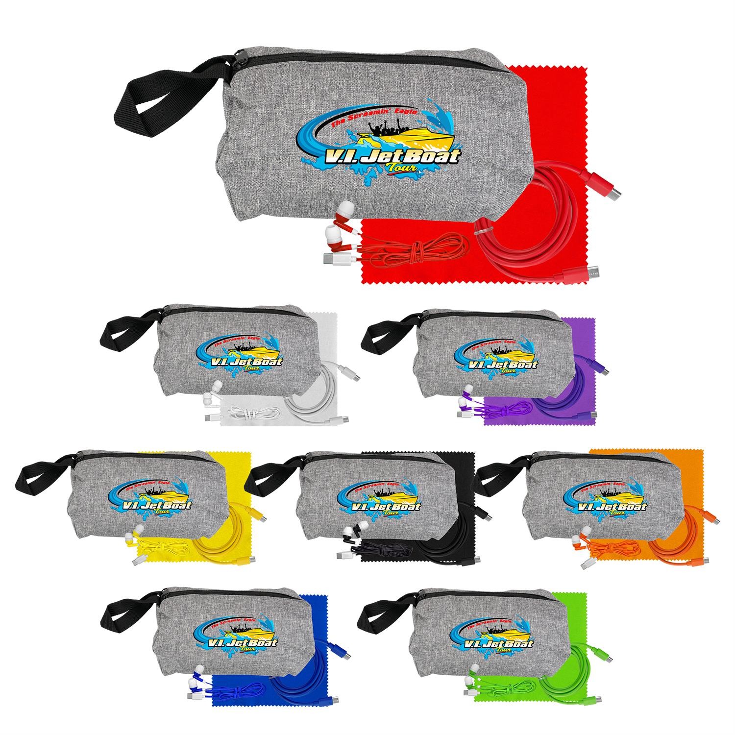 Travel C to C Cable, Ear Bud & Cloth Set 1
