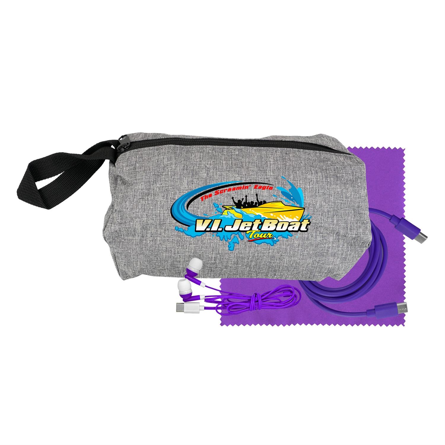 Travel C to C Cable, Ear Bud & Cloth Set 1