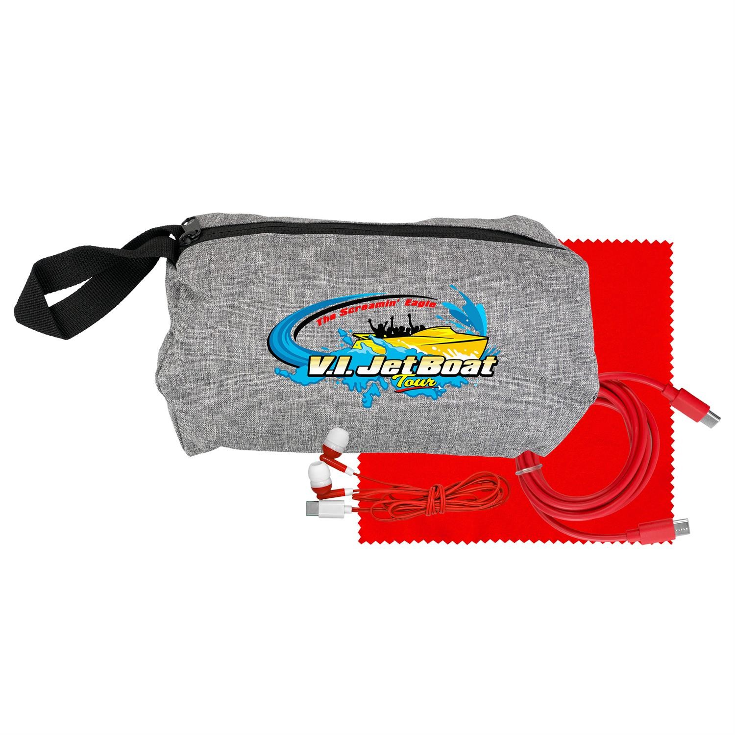 Travel C to C Cable, Ear Bud & Cloth Set 1