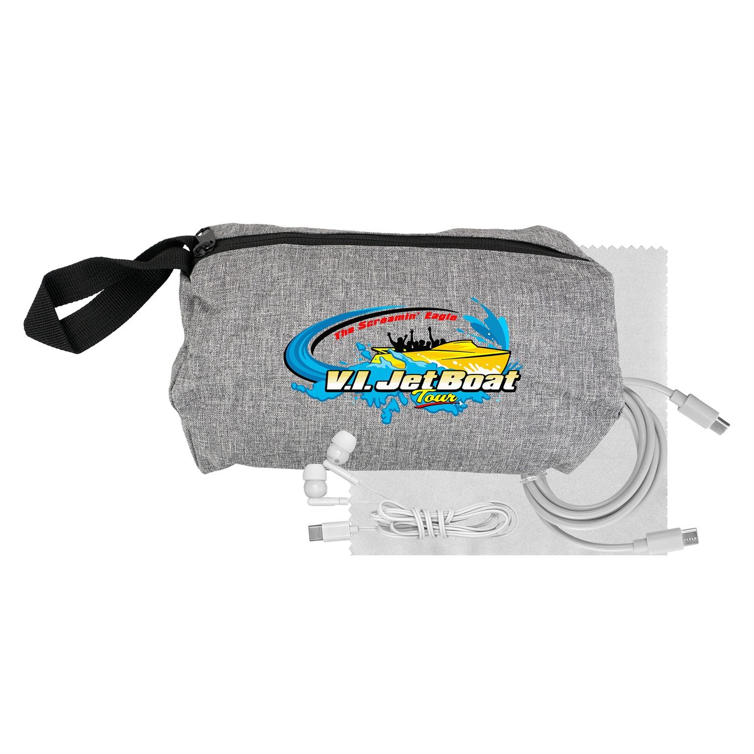 Travel C to C Cable, Ear Bud & Cloth Set 1