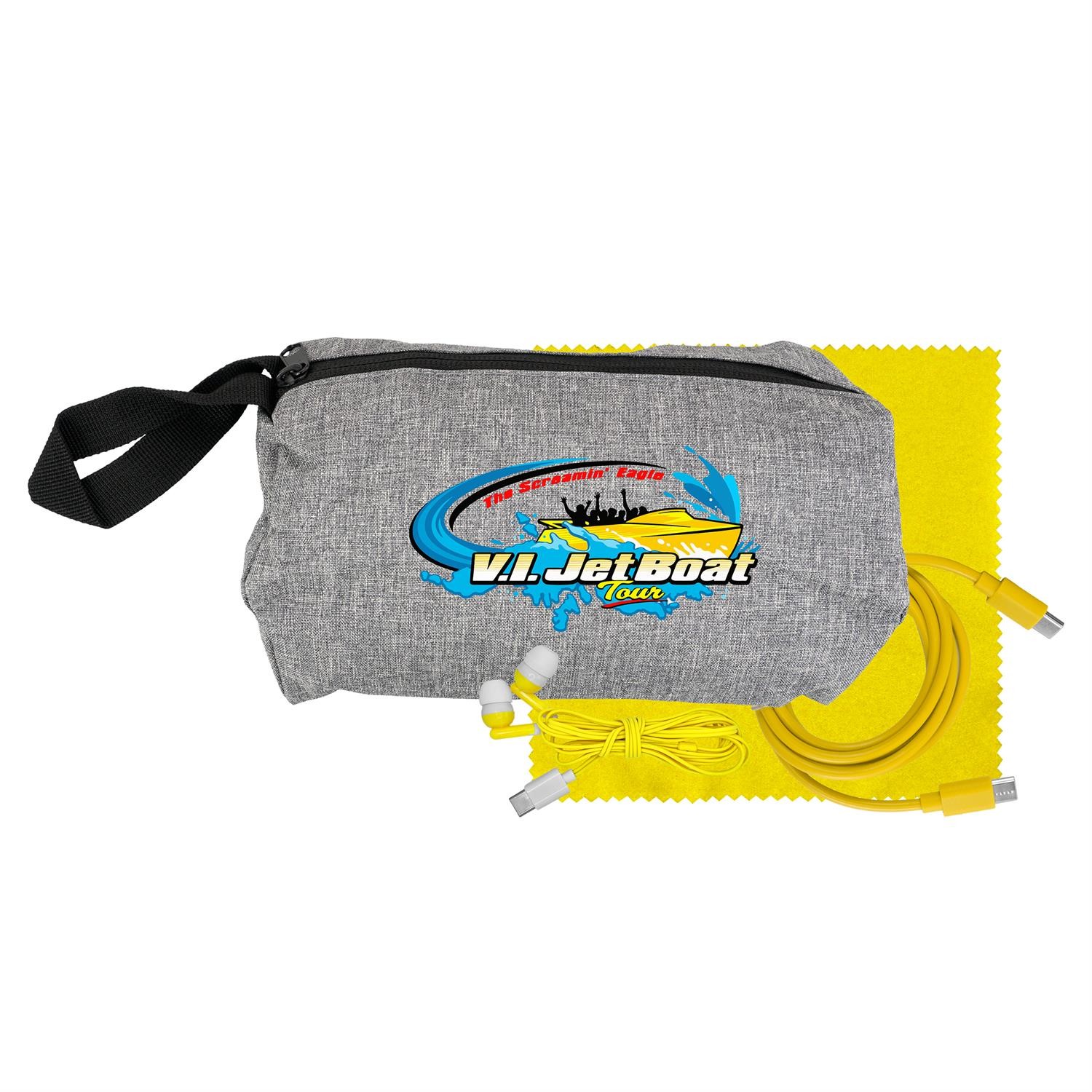 Travel C to C Cable, Ear Bud & Cloth Set 1