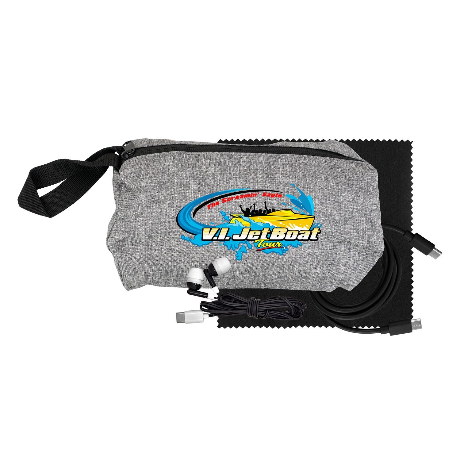 Travel C to C Cable, Ear Bud & Cloth Set 1