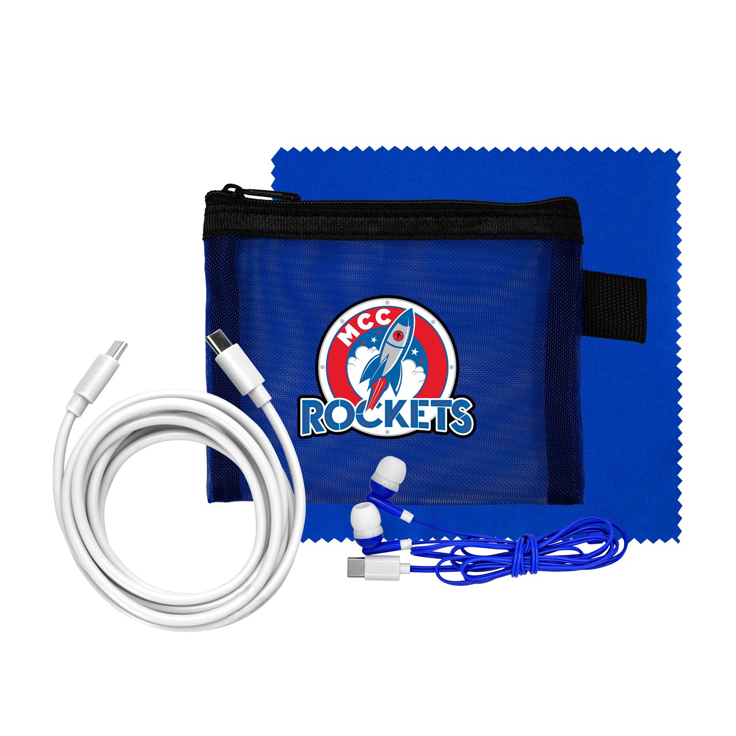 Mesh 6' C to C Cable, Cloth & Ear Bud Set 1
