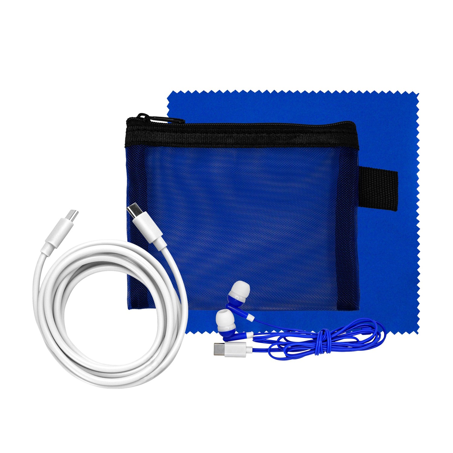 Mesh 6' C to C Cable, Cloth & Ear Bud Set 1