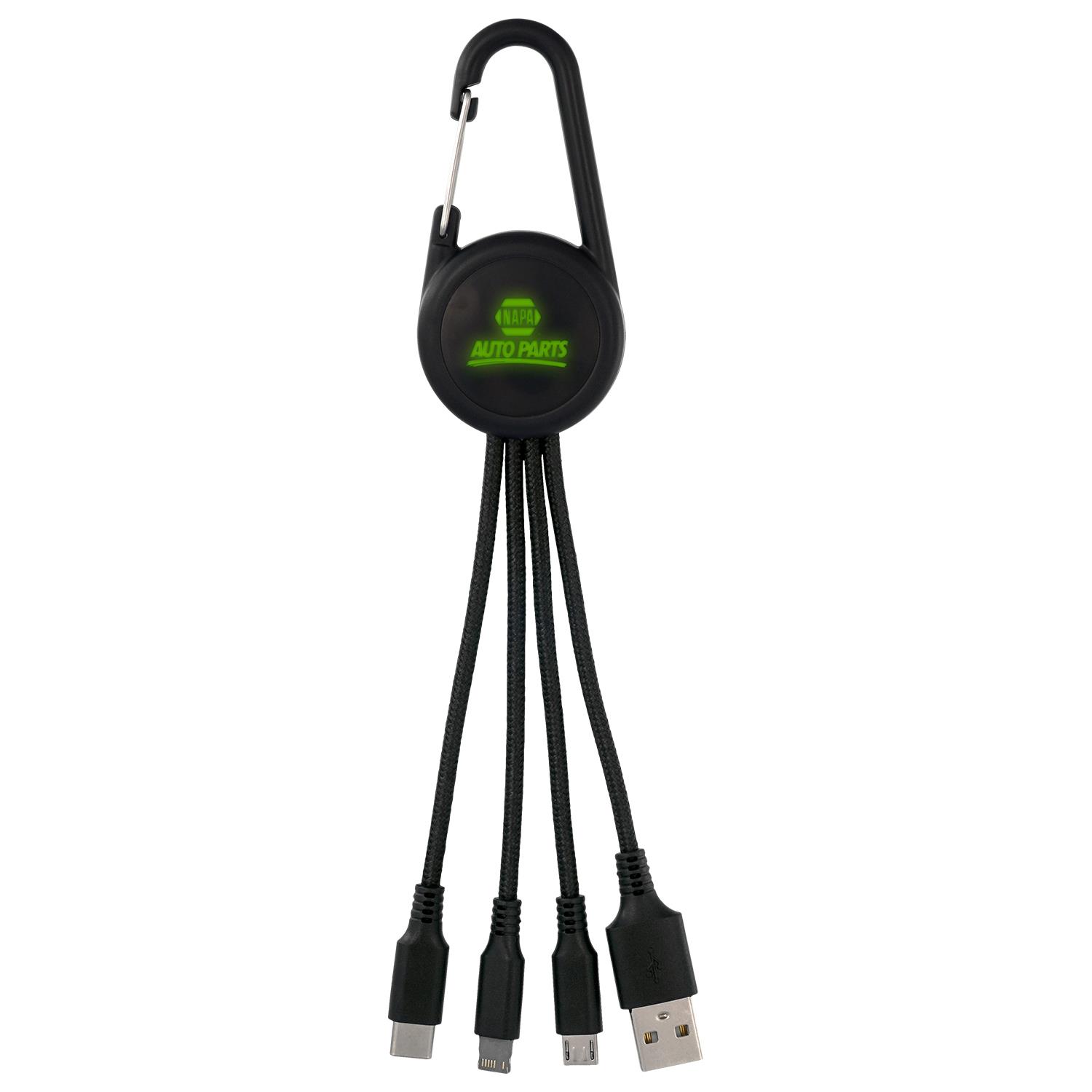 Color Light Up 3-in-1 Carabiner Charging Cable 1