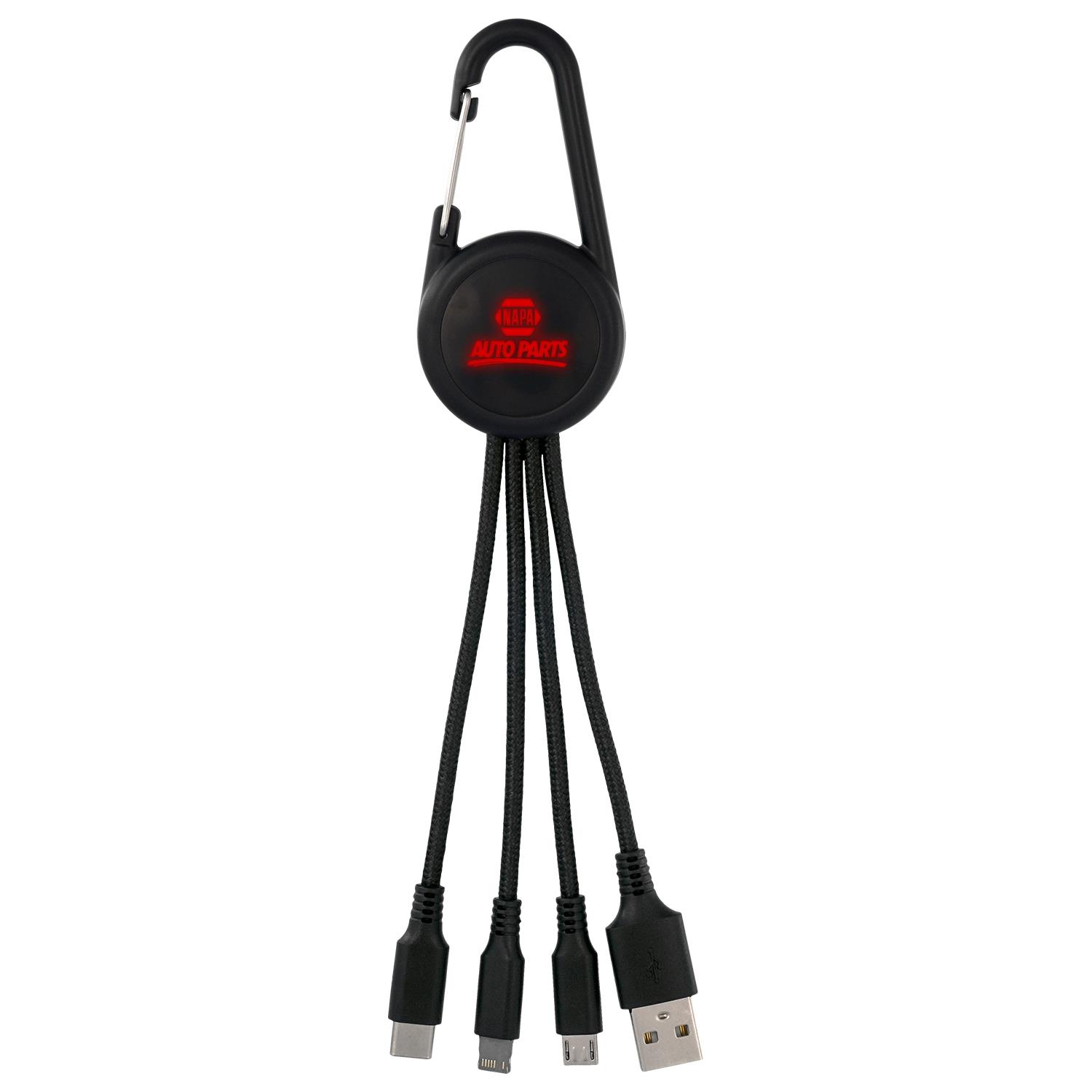 Color Light Up 3-in-1 Carabiner Charging Cable 1