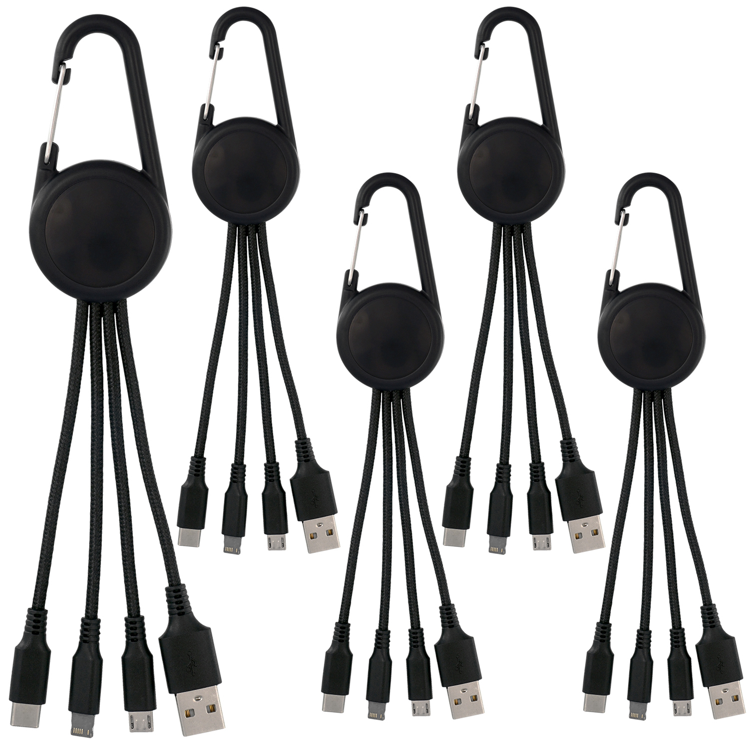 Color Light Up 3-in-1 Carabiner Charging Cable 1