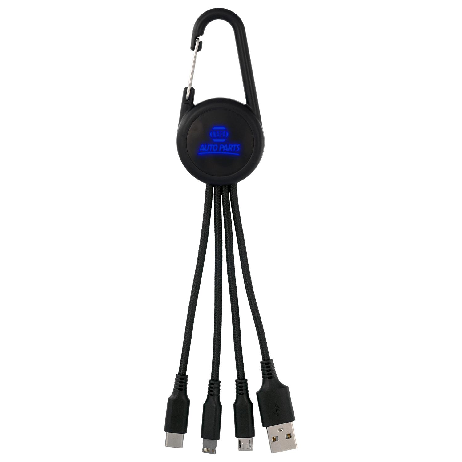 Color Light Up 3-in-1 Carabiner Charging Cable 1