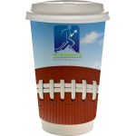 16 oz. Full Color Sporty Paper Cup With Lid - football 16 oz. Full Color Sporty Paper Cup With Lid - football